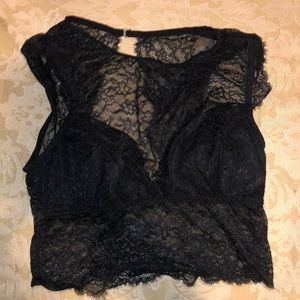 black lace bralette